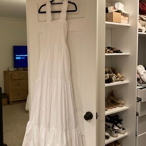 White smocked maxi dress size S